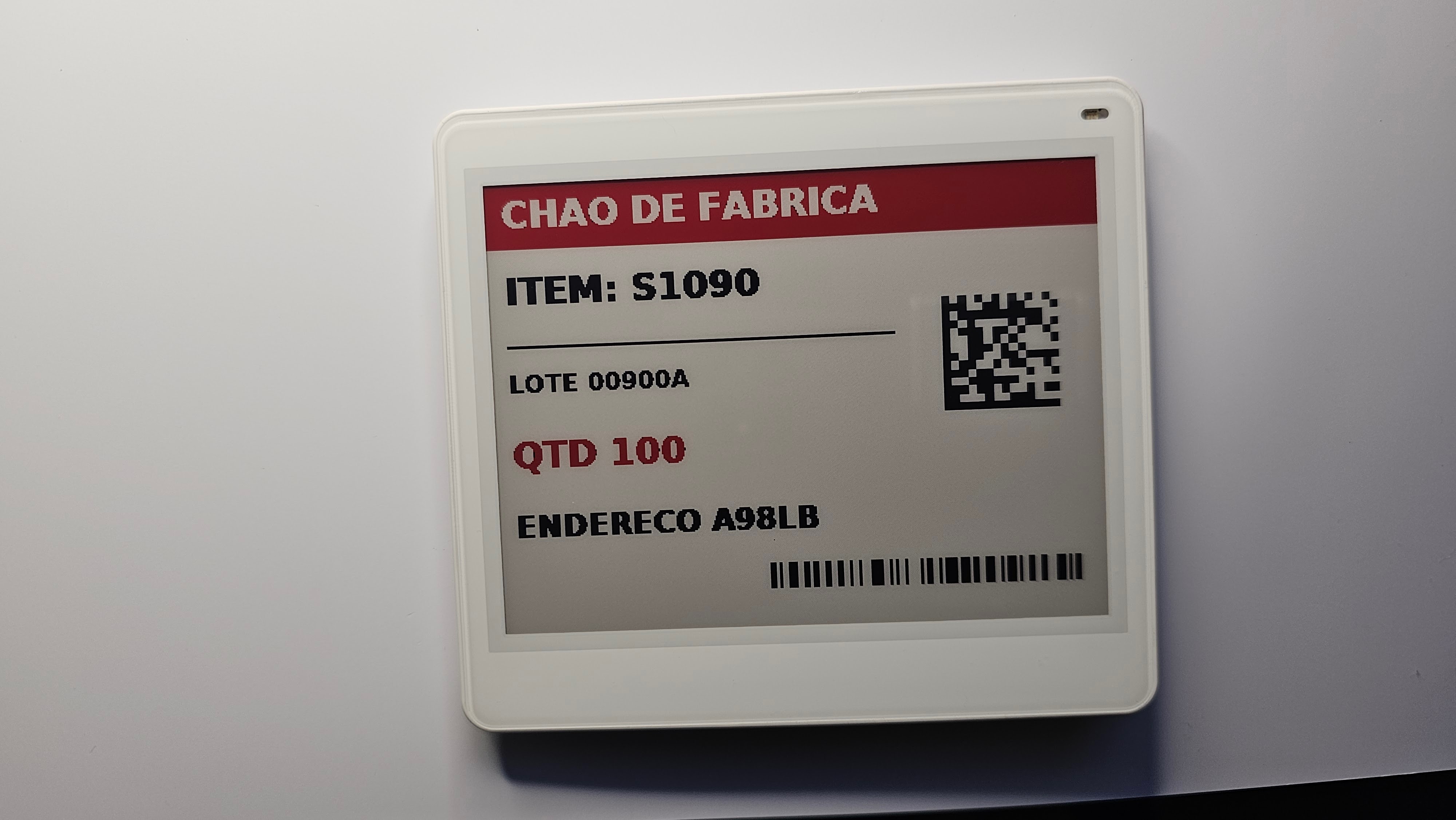 Foto real da etiqueta DS042Q 4.2 polegadas BWR para g&ocirc;ndola